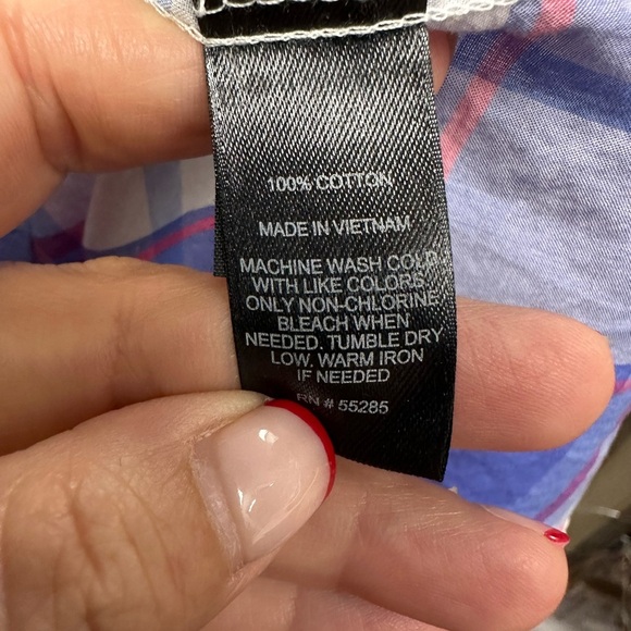 Express Blue Pink Plaid Button Down Shirt - Picture 4 of 6